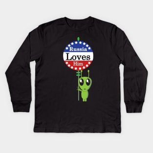 Russia loves him Kids Long Sleeve T-Shirt